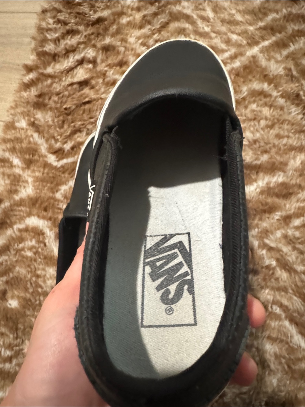 Vans Black Perforated leather Slip-On shoes - Picture 7 of 7